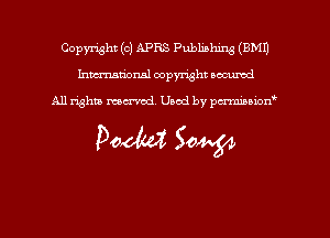Copyright (c) APRS Publmhmg (EMU
hmmdorml copyright nocumd

All rights macrmd Used by pmown'

Doom 50W