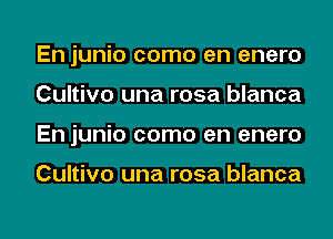 En junio como en enero
Cultivo una rosa blanca
En junio como en enero

Cultivo una rosa blanca