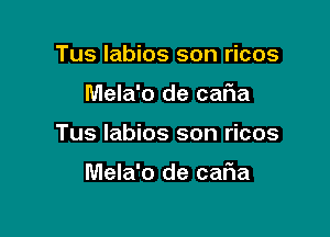 Tus labios son ricos

Mela'o de caFIa

Tus labios son ricos

Mela'o de caFIa