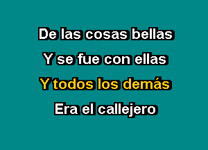 De las cosas bellas
Y se fue con ellas

Y todos los demas

Era el callejero