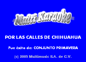 POR LAS CALLES DE CHIHUAHUA

Fue unto det CONJUNTO PRIMAVERA

(c) 2005 Multinlusic SA. de C.V.