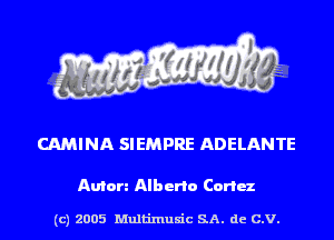 CAMINA SIEMPRE ADELANTE

Anton Alberto Corfu

(c) 2005 Multinlusic SA. de C.V.