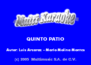 GUINTO PATIO

Autor. LUii Arcana - Hariouolirlu Harms

(c) 2005 Multinlusic SA. de C.V.