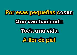 Por esas pequerias cosas
Que van haciendo

Toda una Vida

A flor de piel