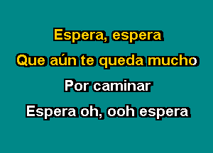 Espera, espera

Que at'Jn te queda mucho

Por caminar

Espera oh, ooh espera