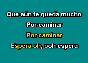 Que at'Jn te queda mucho

Por caminar
Por caminar

Espera oh, ooh espera