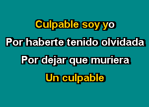 Culpable soy yo
Por haberte tenido olvidada

Por dejar que muriera

Un culpable