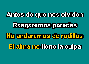 Antes de que nos olviden
Rasgaremos parades
No andaremos de rodillas

El alma no tiene la culpa