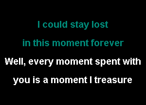 I could stay lost

in this moment forever

Well, every moment spent with

you is a moment I treasure