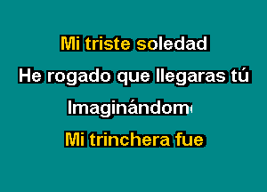 Mi triste soledad

Y mi tiempo

Guardo en un bal'Jl

Mi trinchera fue