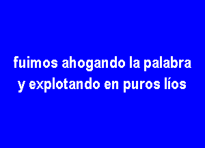 fuimos ahogando la palabra

y explotando en puros lios