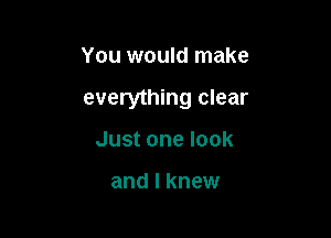 You would make

everything clear

Just one look

and I knew