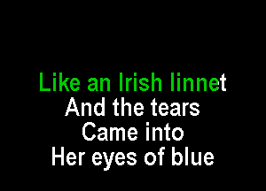 Like an Irish Iinnet

And the tears
Came into
Her eyes of blue