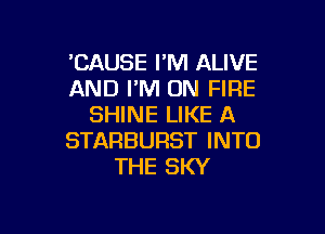 'CAUSEFNTAUVE
AND PM ON FIRE
SHMEHJKEA

STARBURST INTO
THE SKY