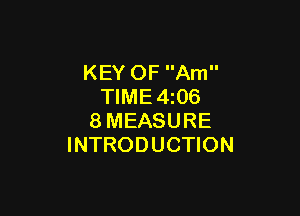 KEY OF Am
TIME4z06

8MEASURE
INTRODUCTION