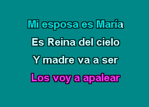 Mi esposa es Maria
Es Reina del cielo

Y madre va a ser

Los voy a apalear