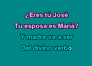 5Eres tL'J Josc'a

Tu esposa es Maria?
Y madre va a ser

Del divino verbo