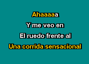 Ahaaaaa
Y me veo en

El ruedo frente al

Una corrida sensacional