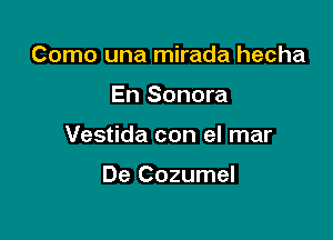 Como una mirada hecha

En Sonora

Vestida con el mar

De Cozumel