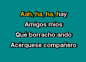 Aah, ha, ha, hay
Amigos mios

Qm'a borracho ando

Acc'erquese compaFIero