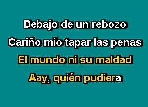 Debajo de un rebozo
CariFIo mio tapar las penas
El mundo ni su maldad

Aay, quitizn pudiera