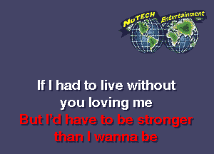 If I had to live without
you loving me