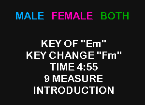 MALE

KEYOFBn

KEYCHANGEFm'
WME455
9MEASURE
INTRODUCHON