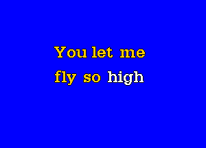 You let me

fly so high