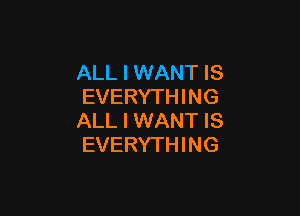ALL I WANT IS
EVERYTHING

ALL I WANT IS
EVERYTHING