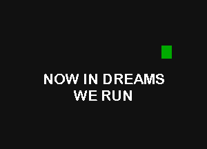 NOW IN DREAMS
WE RUN