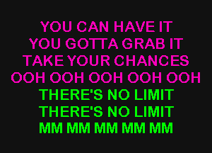 THERE'S NO LIMIT

THERE'S NO LIMIT
MM MM MM MM MM