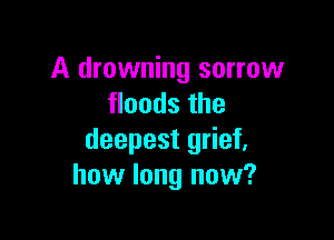 A drowning sorrow
Hoodsthe

deepest grief,
how long now?