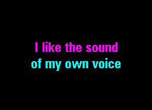 I like the sound

of my own voice