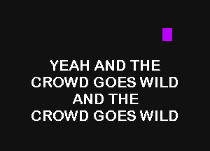 YEAH AN D TH E

CROWD GOES WILD
AND THE
CROWD GOES WILD