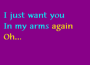 I just want you
In my arms again

Oh...