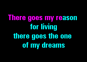 There goes my reason
for living

there goes the one
of my dreams