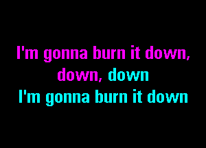 I'm gonna burn it down,

down. down
I'm gonna burn it down