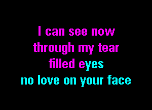 I can see now
through my tear

filled eyes
no love on your face