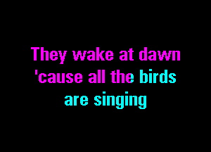 They wake at dawn

'cause all the birds
are singing