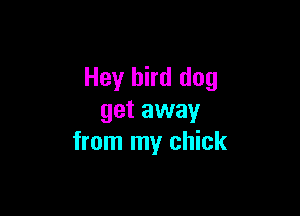 Hey bird dog

get away
from my chick