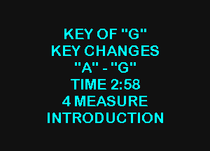 KEYOFG
KEYCHANGES
IIAII - IIGII

WME258
4MEASURE
INTRODUCHON