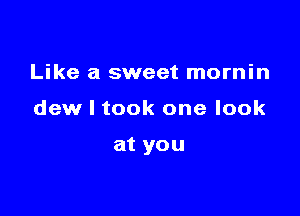 Like a sweet mornin

dew I took one look

at you