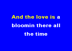 And the love is a

bloomin there all

the time