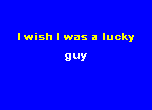 Iwish lwas a luckyr

guy