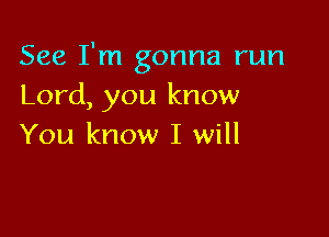 See I'm gonna run
Lord, you know

You know I will