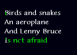 Birds ahd snakes
An aeroplane

And Lenny Bruce
Is nct afraid