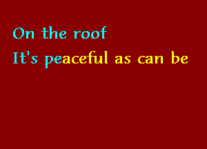 On the roof

It's peacefial as can be