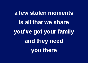 a few stolen moments
is all that we share

you've got your family
and they need

you there