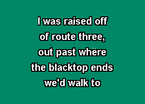 I was raised off

of route three,

out past ere
the blacktop ends
we'd walk to