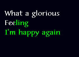 What a glorious
Feeling

I'm happy again